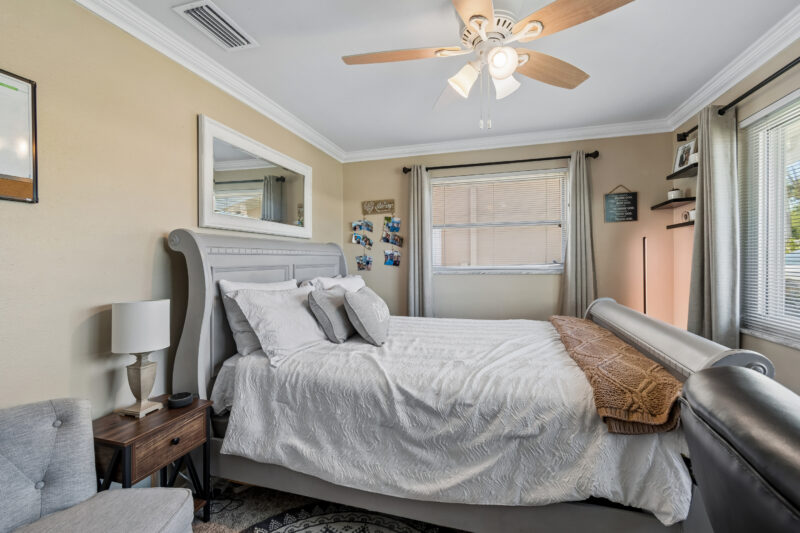 guest bedroom in a clearwater home for sale near the beach
