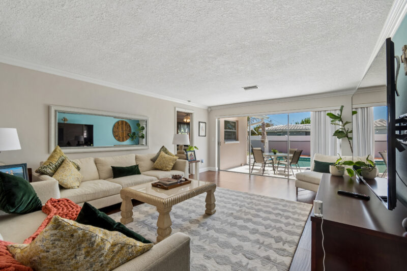 Living room in updated 3 bedroom home for sale in Clearwater Florida at 1441 Ambassador Drive